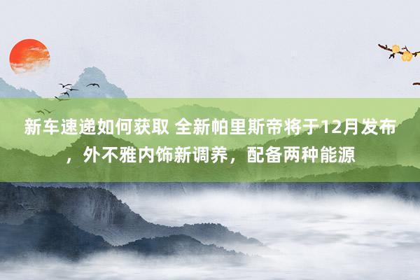 新车速递如何获取 全新帕里斯帝将于12月发布，外不雅内饰新调养，配备两种能源