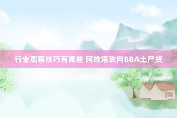 行业观察技巧有哪些 阿维塔攻向BBA土产货