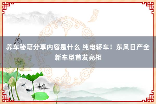 养车秘籍分享内容是什么 纯电轿车！东风日产全新车型首发亮相