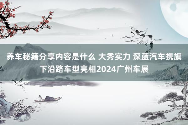 养车秘籍分享内容是什么 大秀实力 深蓝汽车携旗下沿路车型亮相2024广州车展