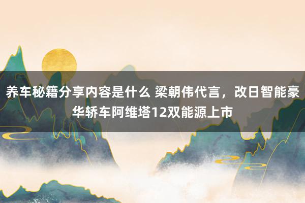 养车秘籍分享内容是什么 梁朝伟代言，改日智能豪华轿车阿维塔12双能源上市