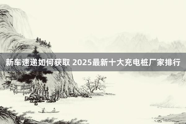 新车速递如何获取 2025最新十大充电桩厂家排行