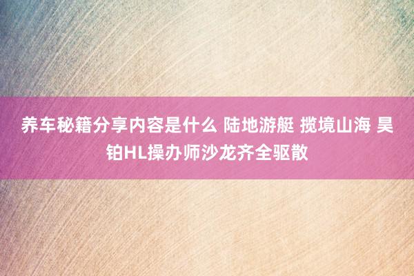 养车秘籍分享内容是什么 陆地游艇 揽境山海 昊铂HL操办师沙龙齐全驱散