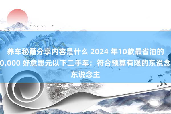 养车秘籍分享内容是什么 2024 年10款最省油的 10,000 好意思元以下二手车：符合预算有限的东说念主