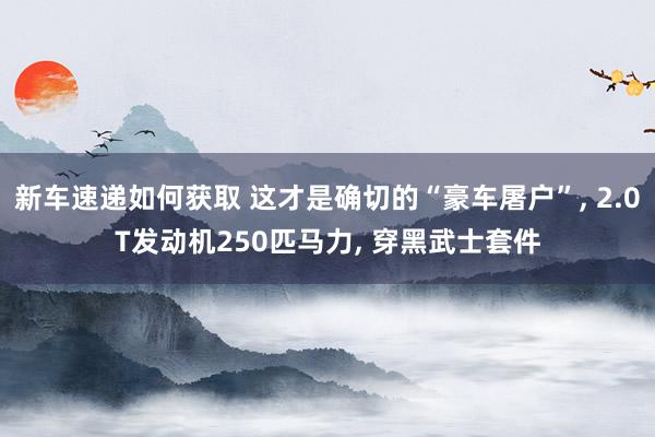 新车速递如何获取 这才是确切的“豪车屠户”, 2.0T发动机250匹马力, 穿黑武士套件