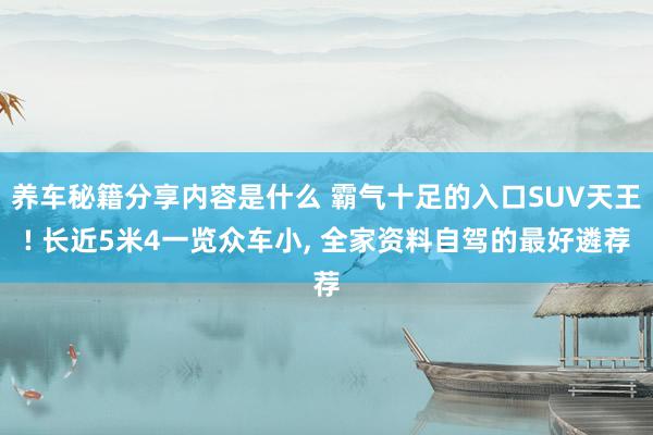 养车秘籍分享内容是什么 霸气十足的入口SUV天王! 长近5米4一览众车小, 全家资料自驾的最好遴荐