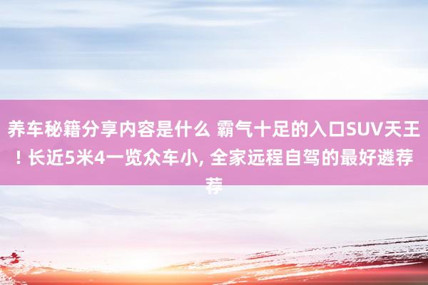 养车秘籍分享内容是什么 霸气十足的入口SUV天王! 长近5米4一览众车小, 全家远程自驾的最好遴荐