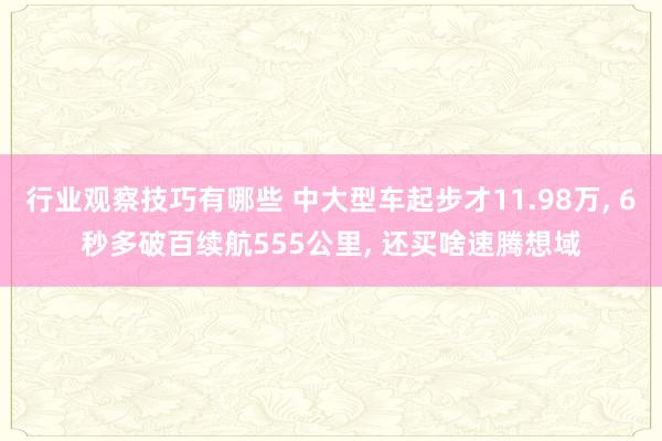 行业观察技巧有哪些 中大型车起步才11.98万, 6秒多破百续航555公里, 还买啥速腾想域