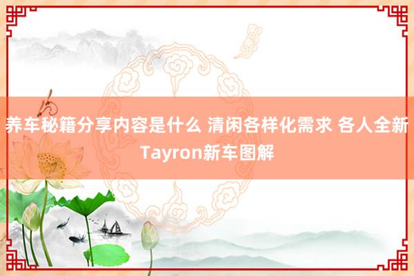 养车秘籍分享内容是什么 清闲各样化需求 各人全新Tayron新车图解