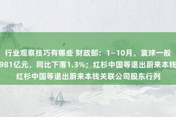 行业观察技巧有哪些 财政部：1—10月，寰球一般大众预算收入184981亿元，同比下落1.3%；红杉中国等退出蔚来本钱关联公司股东行列